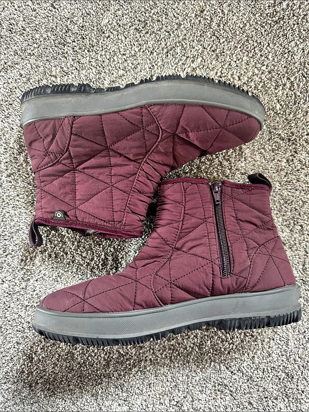 BOGS Snowday Low Women's Quilted Winter Boots Purple US 8